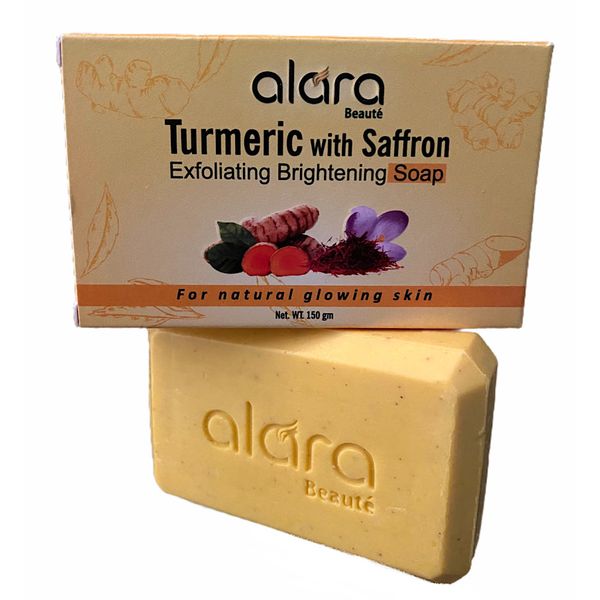 Alara Beauté Exfoliating Brightening Soap - Turmeric with Saffron 150g