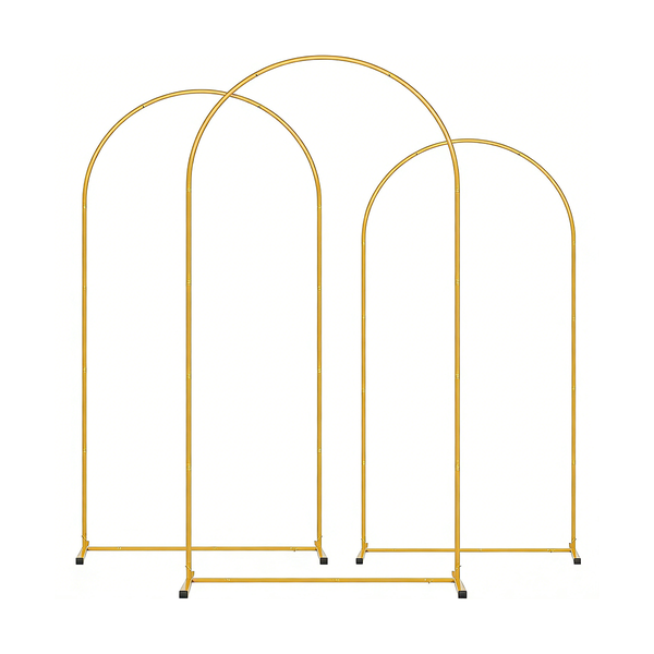 Metal Arch Backdrop Stand Set of 3 Gold Wedding Arch Stand for Party