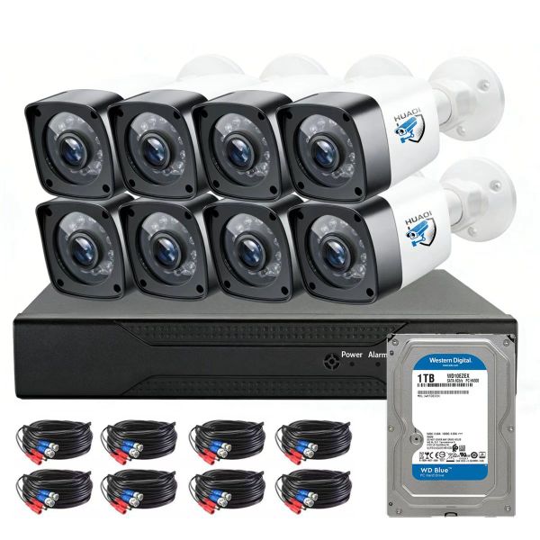 8 Channel CCTV Camera System +1TB hard drive+16MP Eight Lens HUAOI