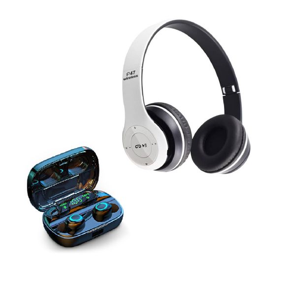Wireless Headphones &amp; Earbuds Combo
