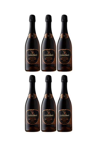 Melozhori Non-Alcoholic Sparkling Red Grape Juice Pack of 6