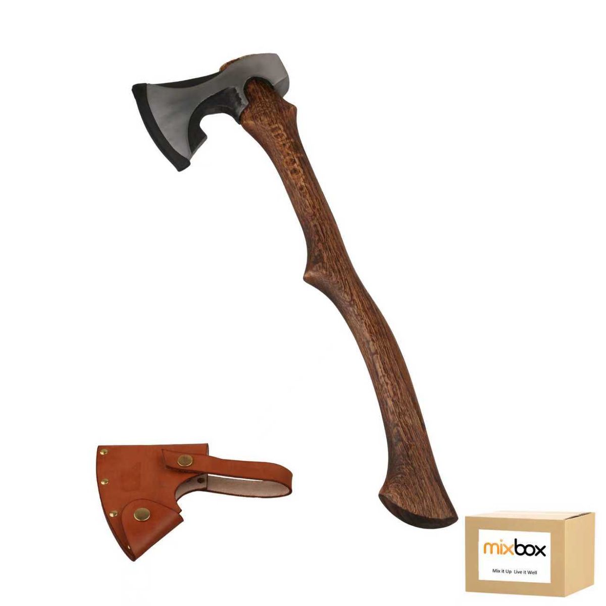 Mix Box Split Axe with Leather Sheath- 57cm,Hardwood Handle