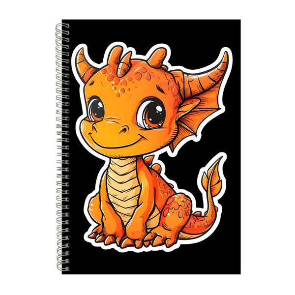 Orange 2 A4 Notebook Spiral Lined Trendy Notepad image