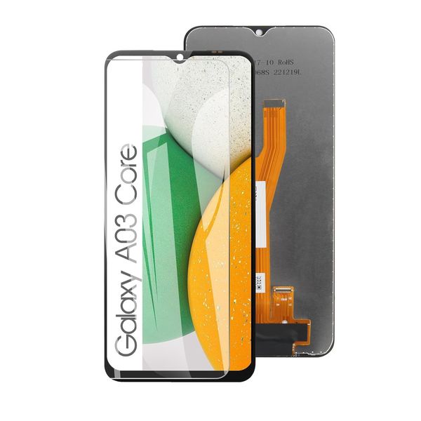 Lcd Screen Replacement for Samsung Galaxys A03 Core With Tempered Glass