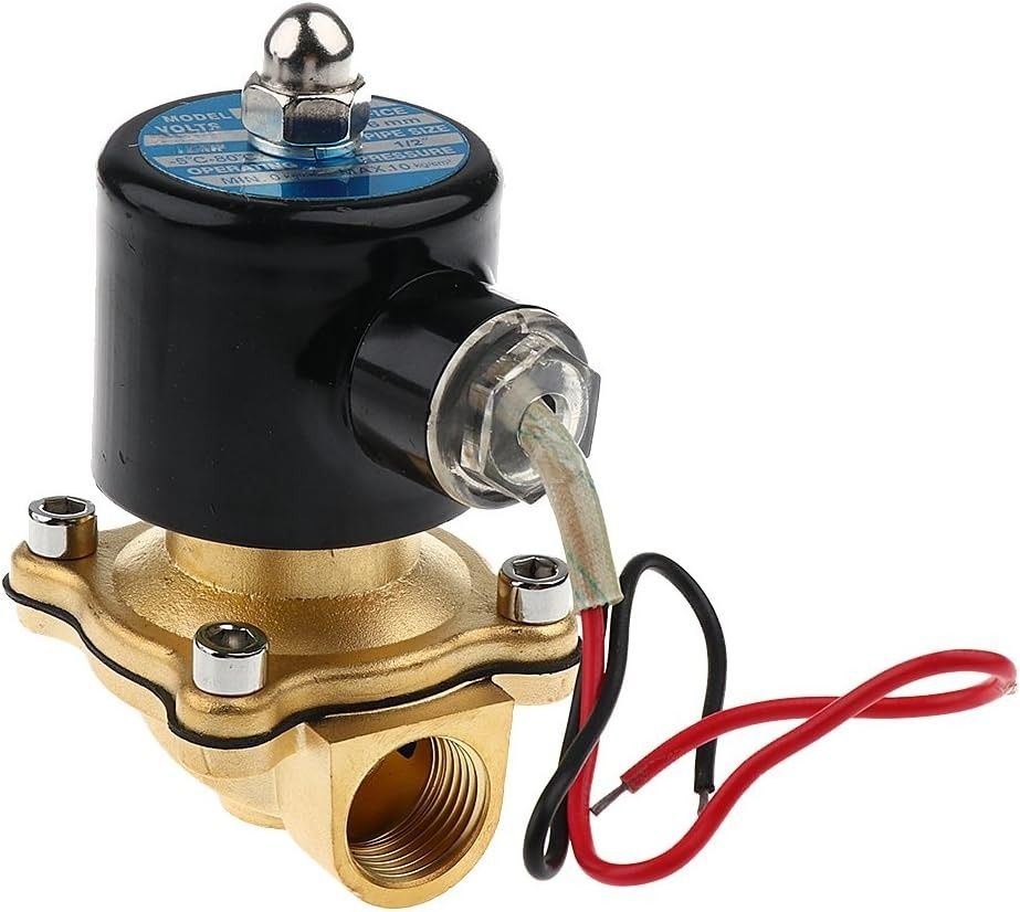 DC 220V 1/2" Electric Solenoid Valve Water Air Fuels Gas Normal Closed