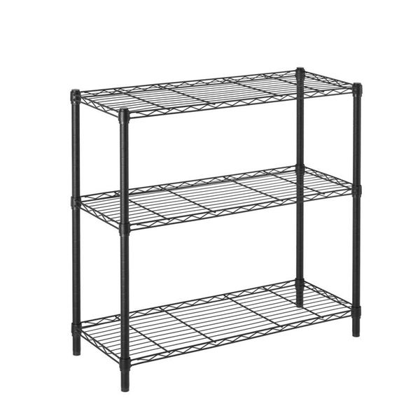3 Tier Chrome Shelf Spaceo 90X35X90 Blk