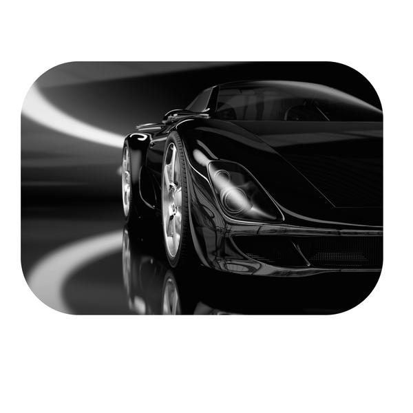 Black Flashy Car Printed Mouse Pad
