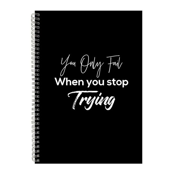 Trying A4 Notebook Spiral Lined Motivational Saying Graphic Notepad Gift160