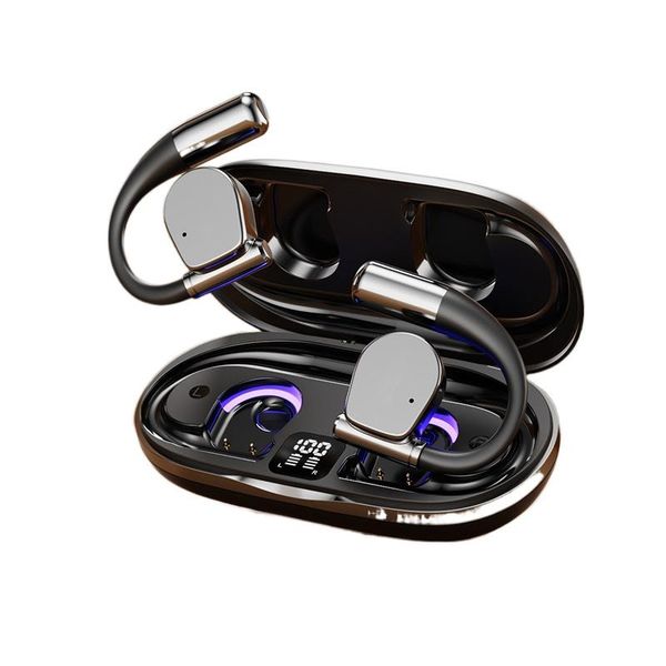 Open-ear bone conduction Bluetooth headset black wireless earphones