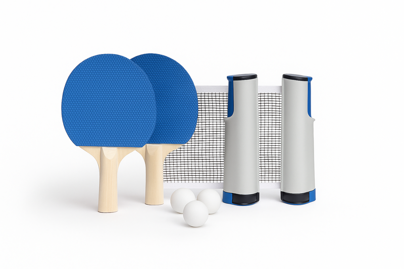 6-Piece Portable Retractable Table Tennis Set: Net, 2 Paddles &amp; 3 Balls