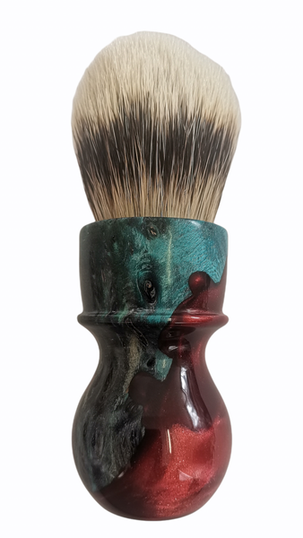 Shaving Brush Oumo wood and Resin Stable Wood Silk Silvertip Badger