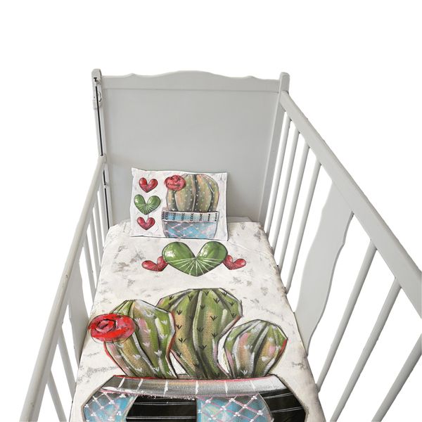 Painted Cacti Cot Duvet Set