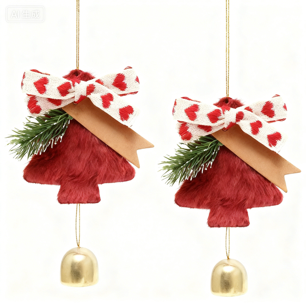 2 Pcs Christmas Tree Bell Pendant Wind Chime a Christmas Gift