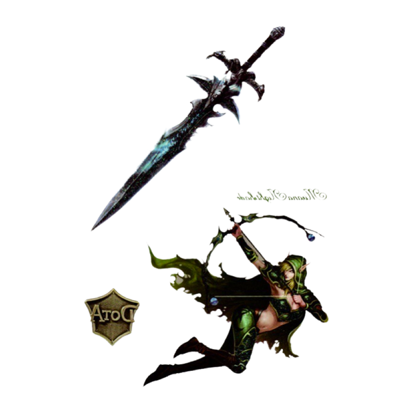 Kids Tattoo - Waterproof High Quality Skin Safe - Robin Hood &amp; Sward - HS-029