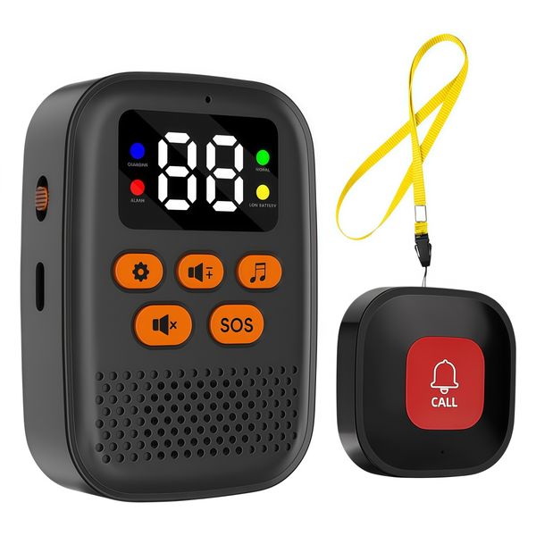 Wireless Caregiver Pager Nurse Call Buttons Elderly With Led Display