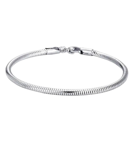 3mm 925 Sterling Silver Snake Chain Bracelet - 19cm