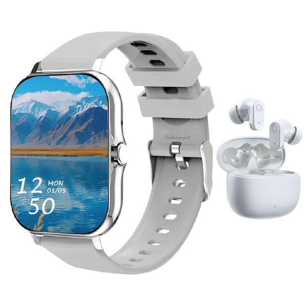 Smart Watch &amp; Earbuds Combo for Men - Android &amp; iOS Compatible.