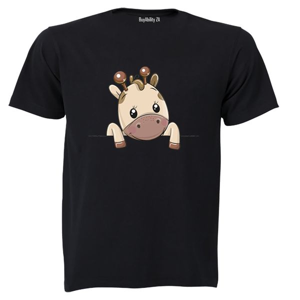 Peeking Giraffe - Kids T-Shirt - White