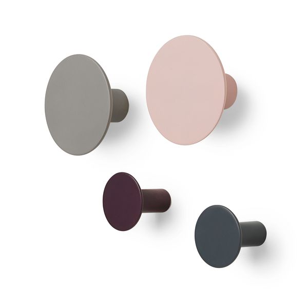 Blomus - Wall Hooks: Ponto Round Hooks - 2x Small Plus 2x Large - Set of 4