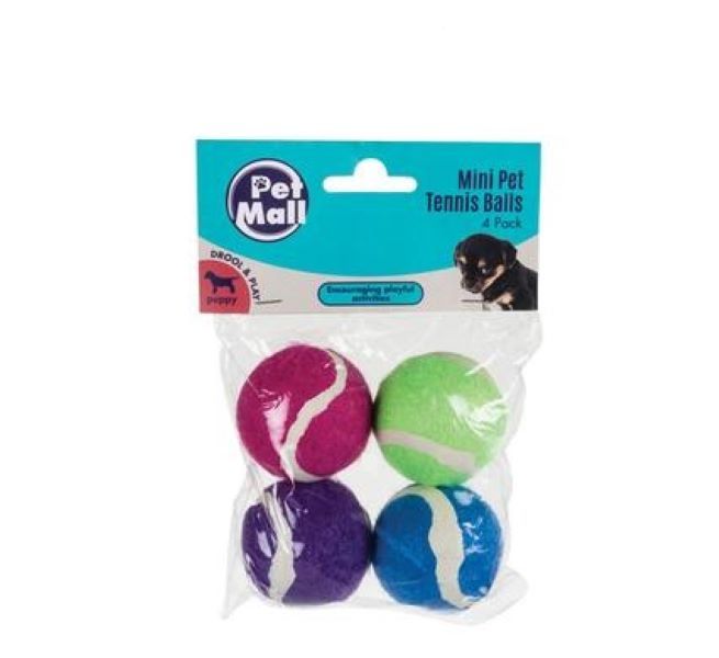 Pet Mall-4x Pet Dog Mini Tennis Balls