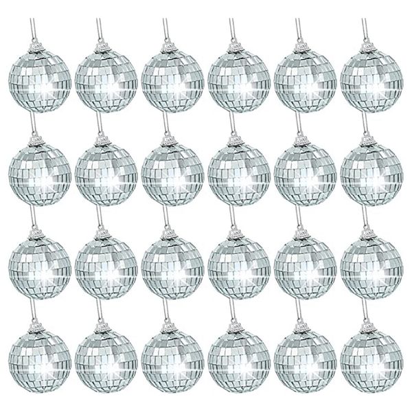 Disco Ball Ornaments Silver Mirror Balls for Christmas Tree