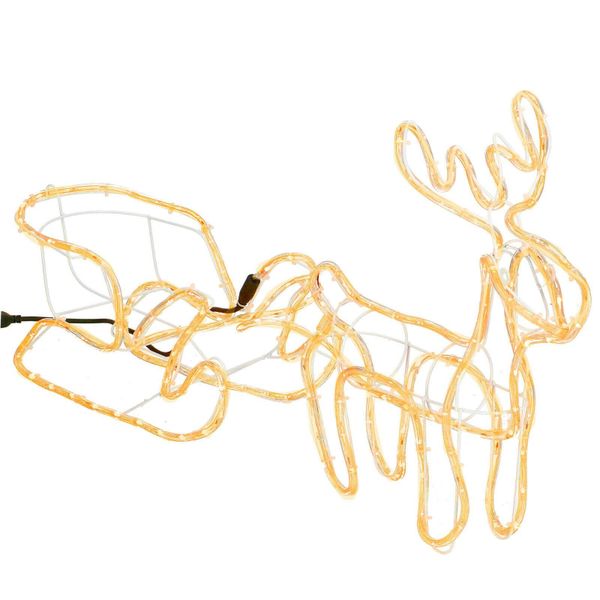 Outdoor Christmas Dansup Reindeer Sleigh 9M LED Light - Warm White