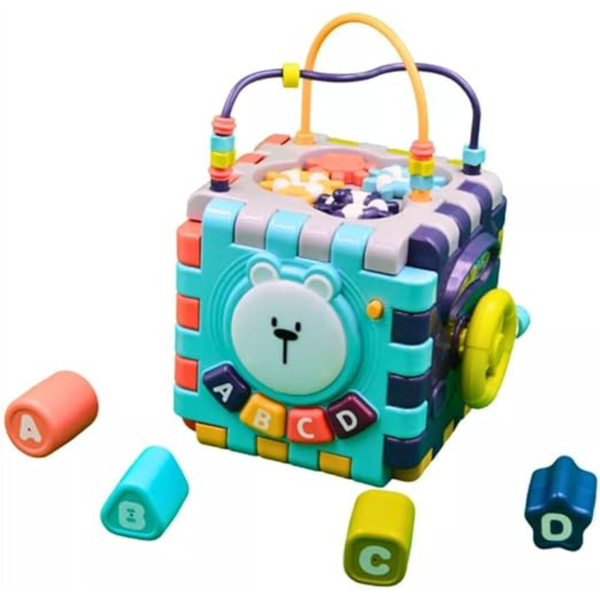 Mu Bear &amp; Co- 6 In 1 Shape Sorter Baby Cube Toy
