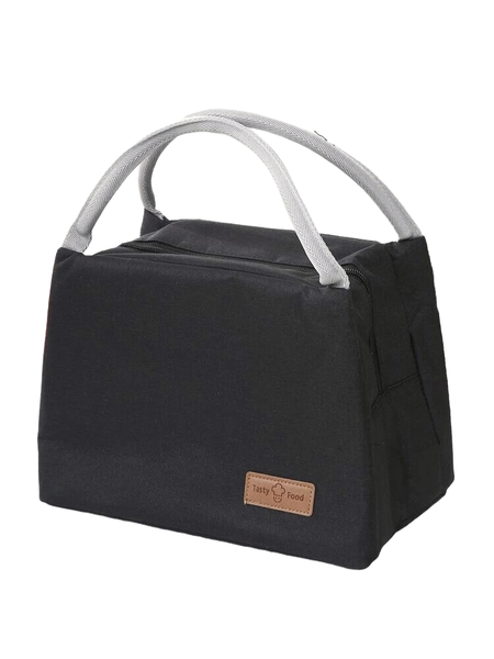 Portable Modern Lunch Bag Large with Foil Inner lining - 1-Piece - Black