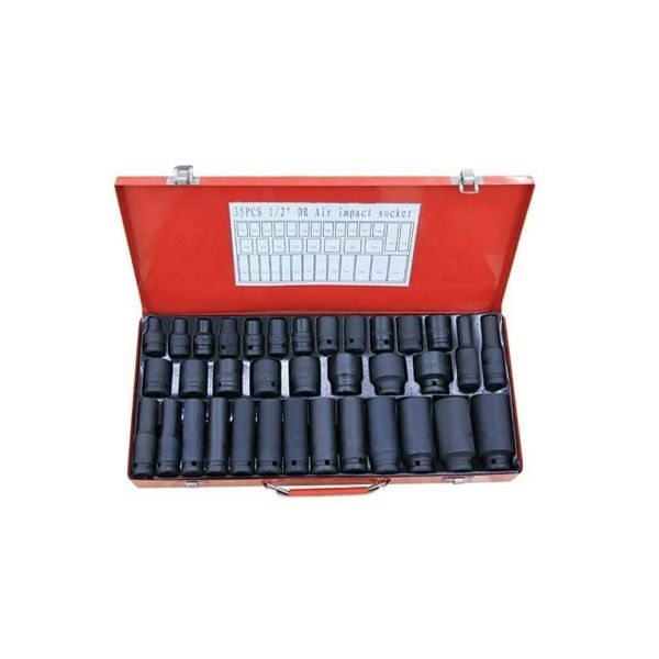 35- Piece Long &amp; Short Pneumatic Sleeve Iron Box Set Hand Tool Set