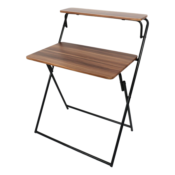 Folding 2-Tier Desk - Compact PC Table for Small Spaces