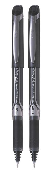 Pilot Hi-Tecpoint Grip V7 Medium Pen Pack of 2 - Black