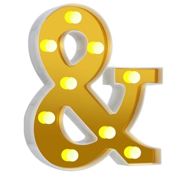 LED Ampersand Gold Symbol &amp;