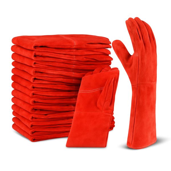 Passion Red Heat Resistant Welding Gloves 8" Kevlar Stitch Premium+
