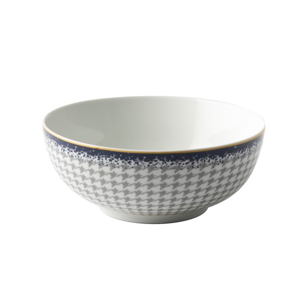 Blue Check Cereal Bowl Set of 4