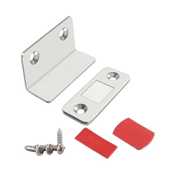 Adhesive Magnetic Door Catcher - Silver
