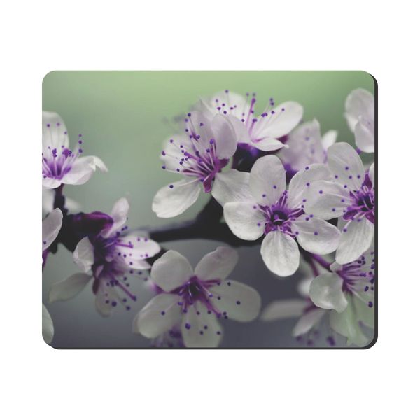 Mouse Pad - White and Purple Flowers