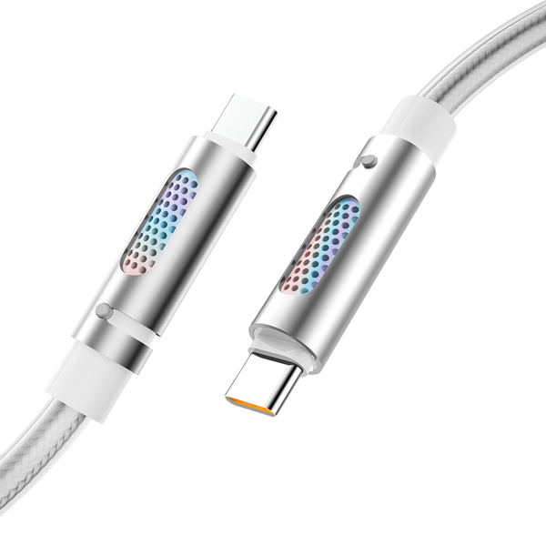 240W USB-C to C Aromatherapy Rainbow Charging Cable with LED Light