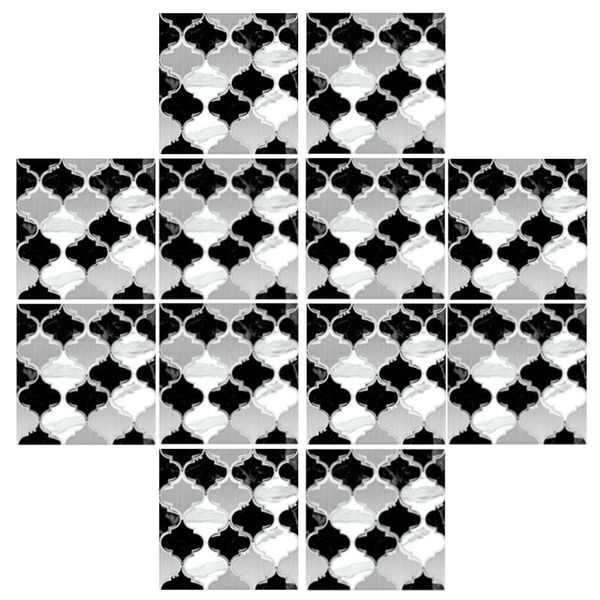Decor DIY Peel &amp; Stick Crystal Mosaic Wall Tile Sticker Set of 10