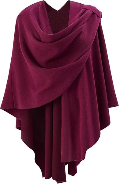 Open Front Poncho Sweater Wrap Topper for Women,Knitted Elegant Shawls Cape