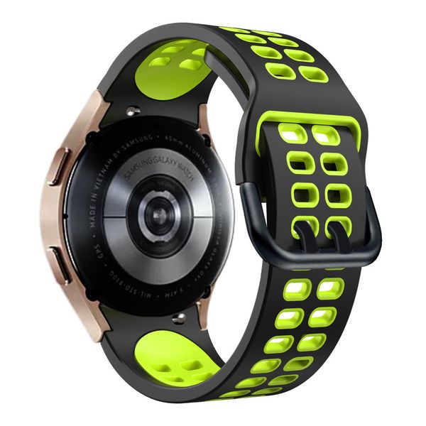 Sport Strap Compatible with Samsung Galaxy Watch 4/5/6/7- Black &amp; Green