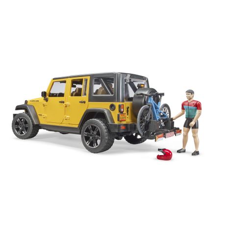 Bruder Jeep Wrangler Rubicon Unlimited with Mountain Bike Cyclist Daily Sale Shop