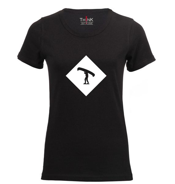 Think Out Loud Ladies "Canoe" Short Sleeve Tshirt Black