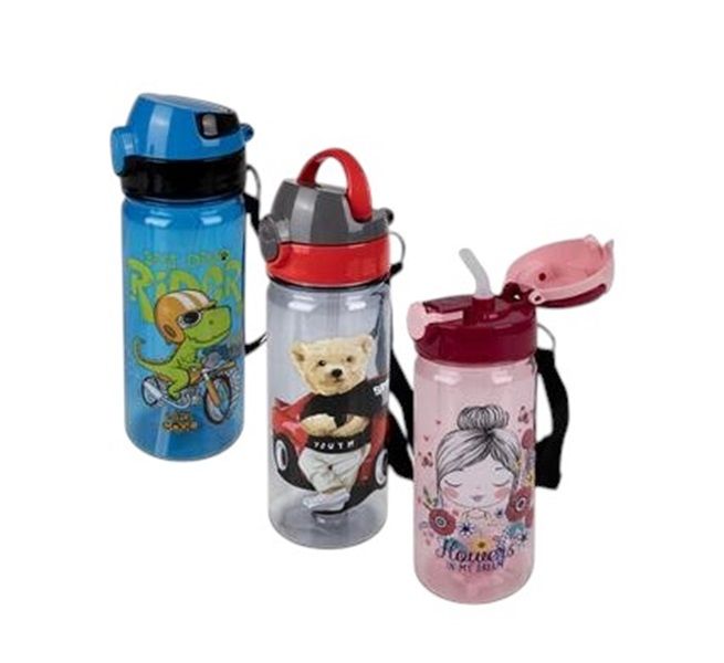 Water Bottle With Straw 500ml x 3