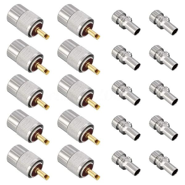 10 Pack Uhf/Pl-259 Solder Connector Plug with Reducer Compatible with None