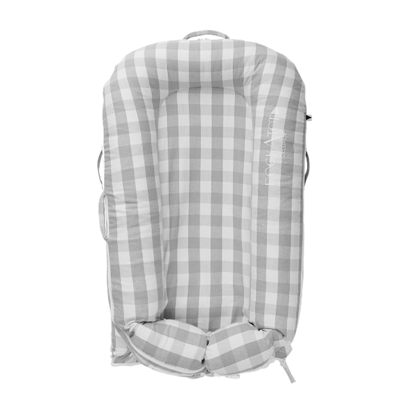 DockATot Deluxe+ Stone Gingham, 0-8 Months