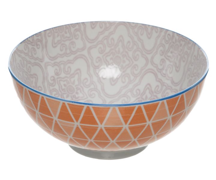 George &amp; Mason - Orange Triangles Printed Ceramic Bowl - 20cm