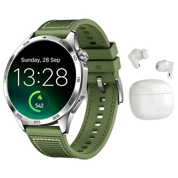 Green Fitness VSP Smart Watch with Wireless Earbuds - Health Tracking Set