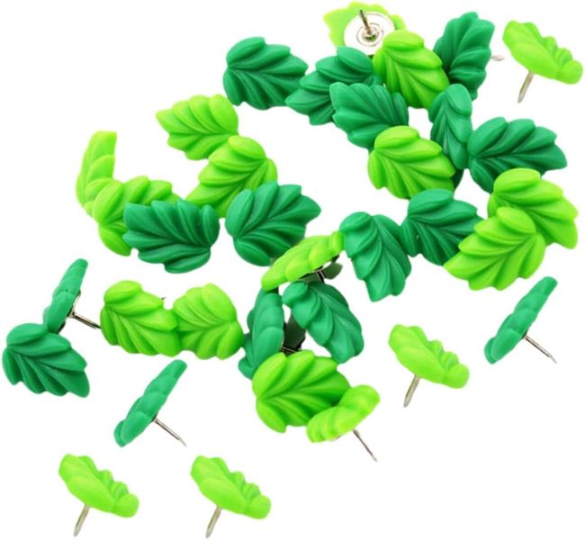 30pcs Decorative Leaf Push Resin Thumbtacks for Message Boards Cork Boards