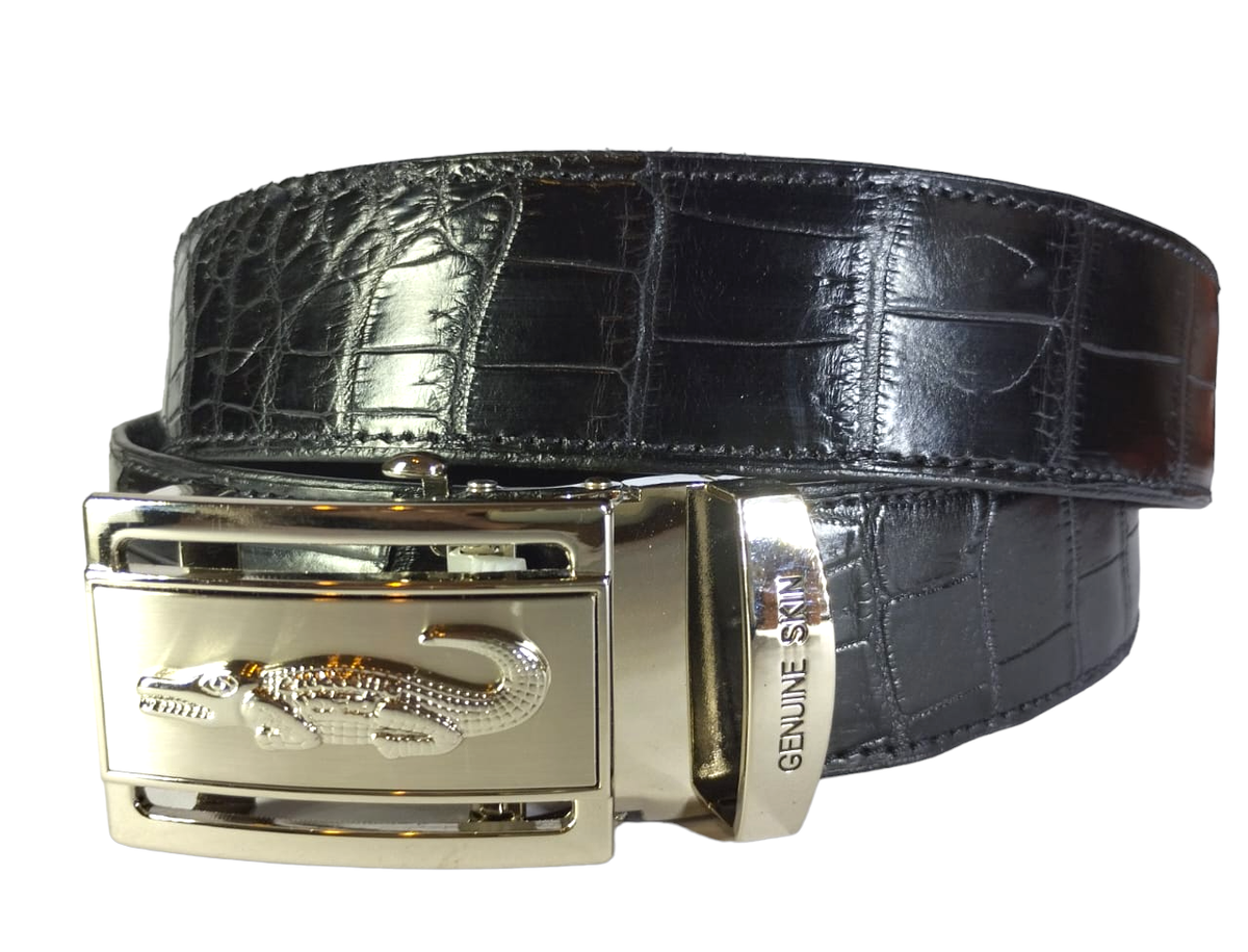 Genuine Crocodile Belly Leather Belt - Automatic Belt Buckle | Shop Today. Get it Tomorrow ...