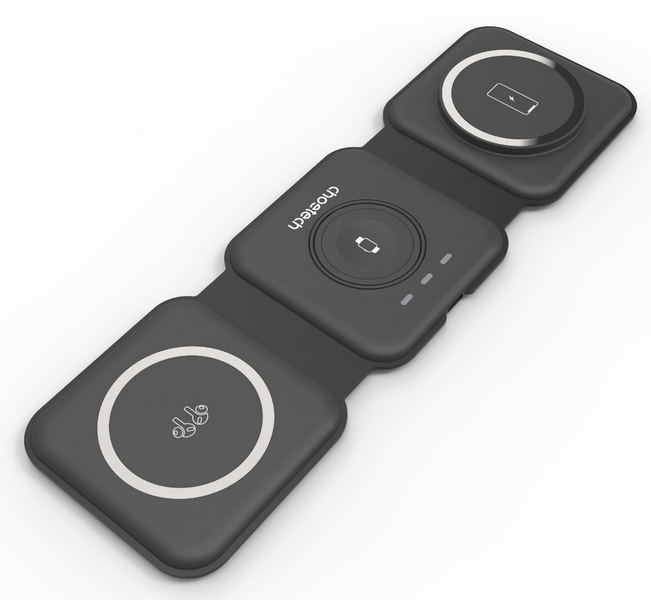 Choetech Foldable 3-in-1 Magnetic Wireless Charger 15W (T588-F) - Black